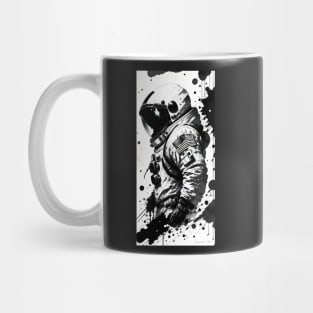 Standing Astronaut in Black and White Mug